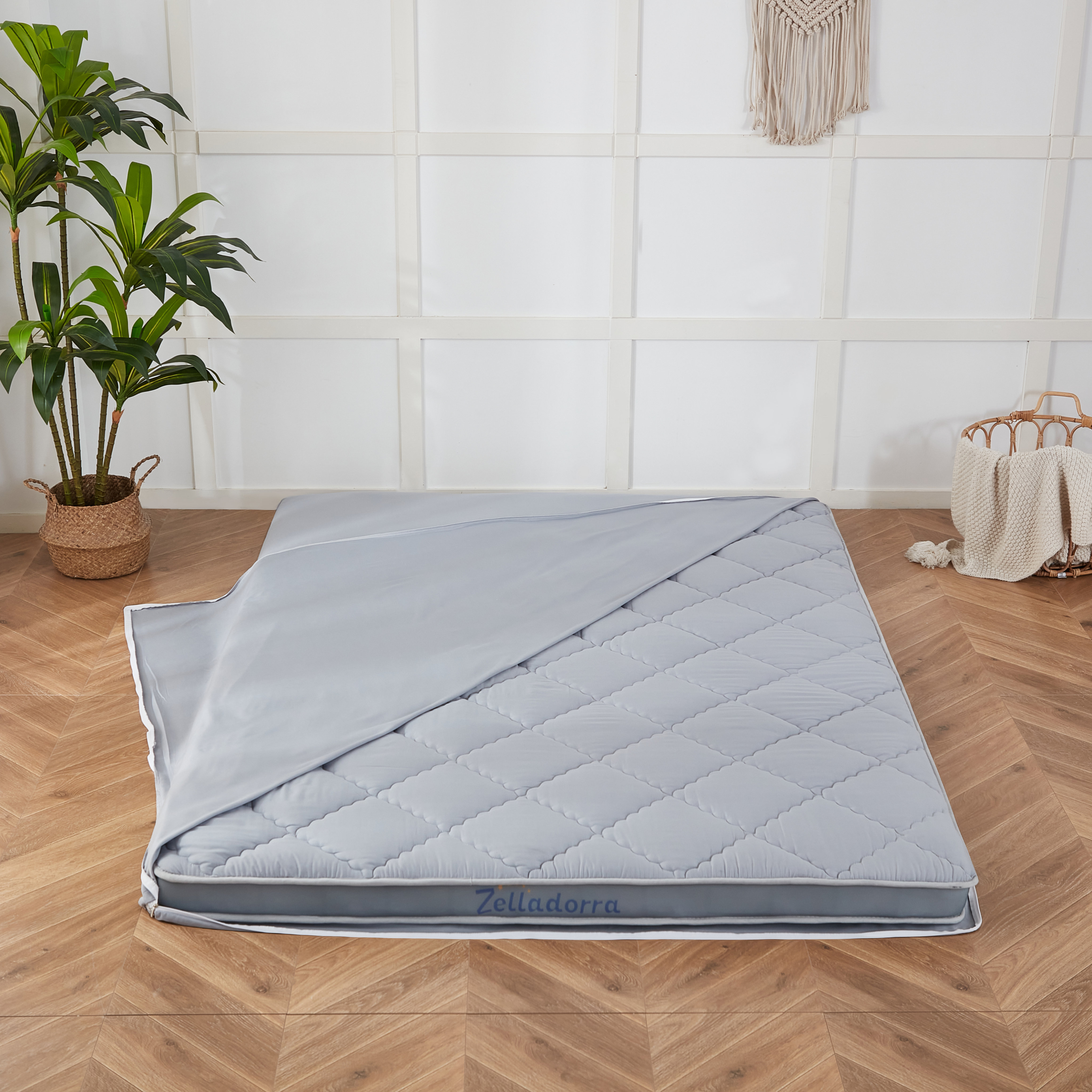 Zelladorra Japanese Floor Mattress, Thick Futon Mattress with Bed